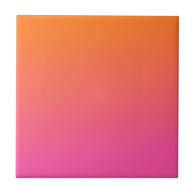 Orange and Pink Gradient Ceramic Tile (Front)