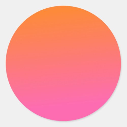 Orange and Pink Gradient Classic Round Sticker