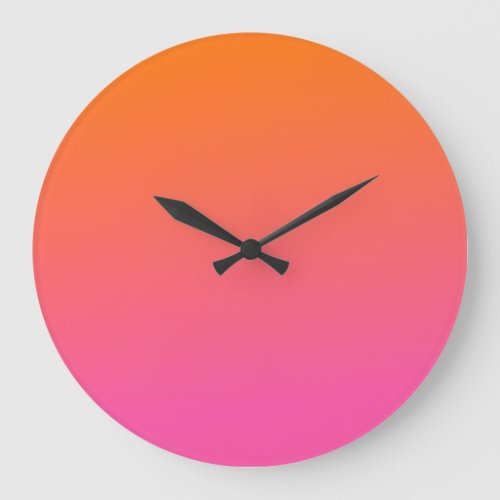 Orange and Pink Gradient Large Clock