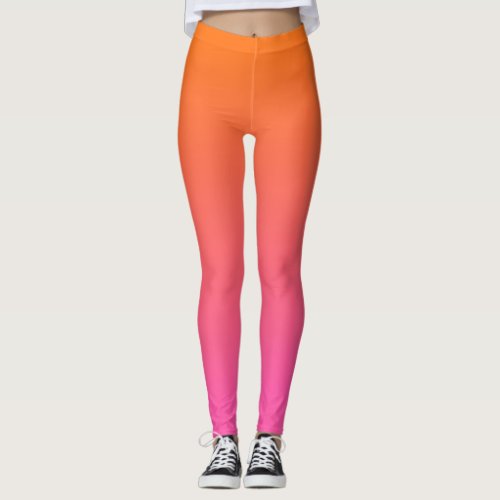 Orange and Pink Gradient Leggings