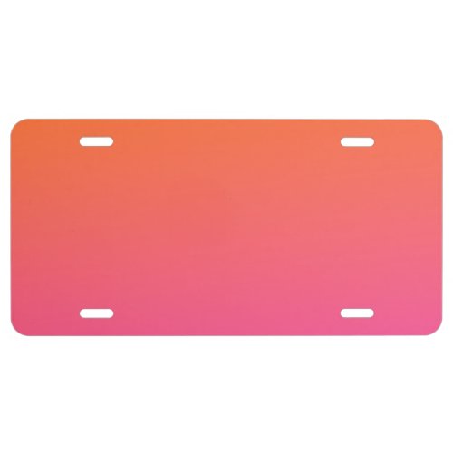 Orange and Pink Gradient License Plate