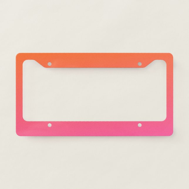 Orange and Pink Gradient License Plate Frame (Front)