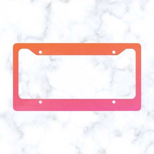 Orange and Pink Gradient License Plate Frame