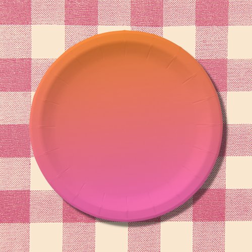 Orange and Pink Gradient Paper Plates