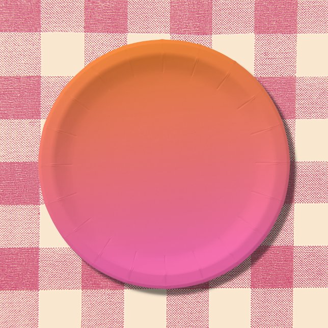 Orange and Pink Gradient Paper Plates (Creator Uploaded)