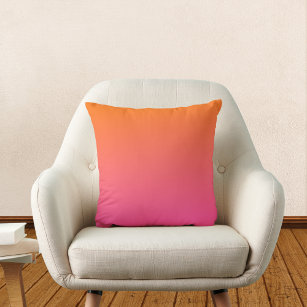 Orange and Pink Gradient Throw Pillow
