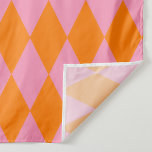 Orange and Pink Harlequin Checkered Design  Fabric