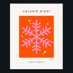 Orange and Pink Holiday Snowflake Christmas Poster<br><div class="desc">Christmas Illustration – Snowflake – Pink And Orange Holiday Christmas Print.</div>