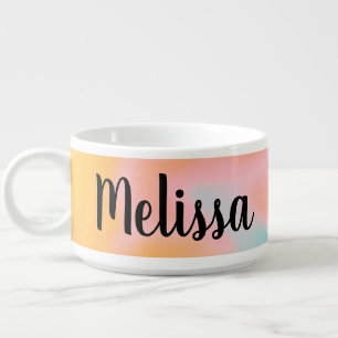 Orange and Pink Hologram Faux Abstract Pattern Bowl