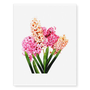 Orange and Pink Hyacinths Temporary Tattoos