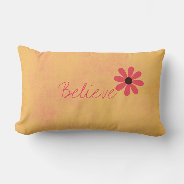 Orange and Pink Inspirational Pillow (Front)