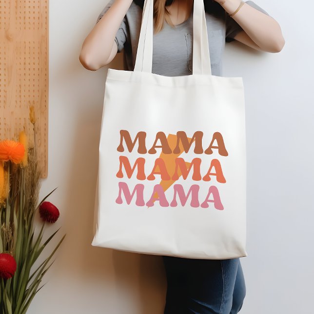 Orange and Pink Mama Mama Mama Quote Tote Bag (Creator Uploaded)