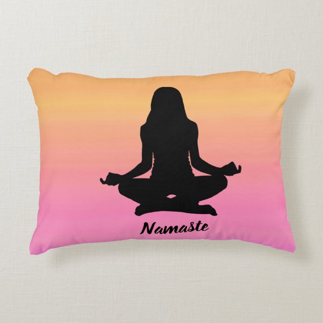 Orange and Pink Rainbow Sunset Yoga Accent Pillow
