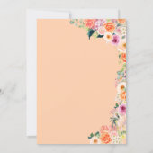 Orange and Pink Roses Summer Floral Quinceanera Invitation (Back)