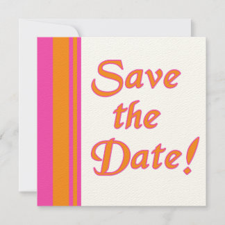 Orange and Pink Save the Date Cards