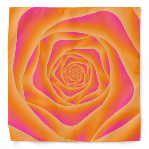 Orange and Pink Spiral Rose Bandana