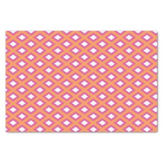 Orange and Pink Tribal Diamond Ikat Pattern Tissue Paper
