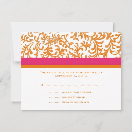 Orange and Pink Wedding RSVP