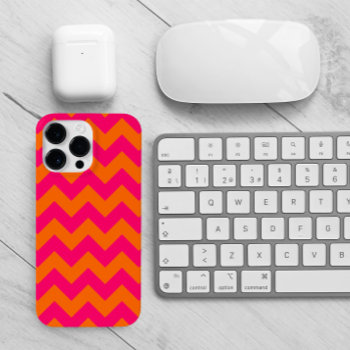 Orange And Pink Zigzag Case-mate Iphone 14 Pro Max Case by designs4you at Zazzle
