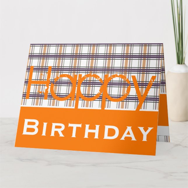 Orange And Plaid Card (Front)