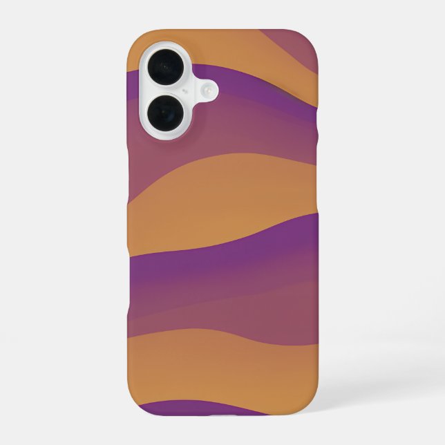 Orange and Purple Abstract Wave Pattern iPhone Case (Back)