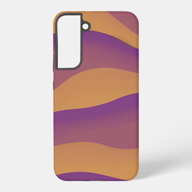 Orange and Purple Abstract Wave Pattern Samsung Galaxy Case (Back)