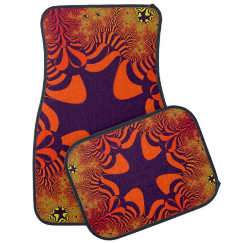 Orange and Purple Cross Car Floor Mat