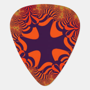 Orange and Purple Cross Guitar Pick