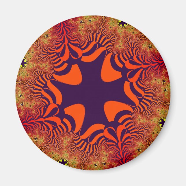 Orange and Purple Cross Magnet (Front)