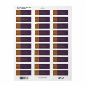 Orange and Purple Damask Return Address Label (Full Sheet)