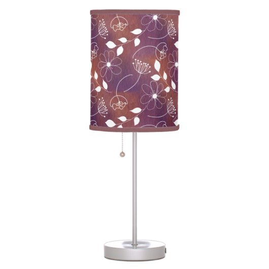 Orange and Purple Floral Sketch Table Lamp (Right)