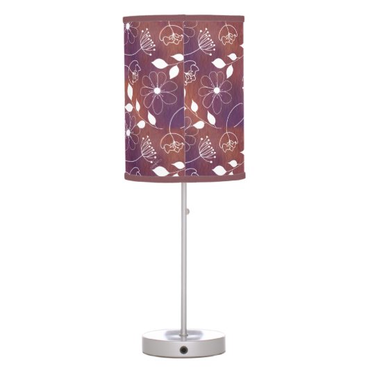 Orange and Purple Floral Sketch Table Lamp (Back)