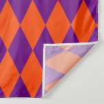 Orange and Purple Harlequin Checkered Design  Fabric