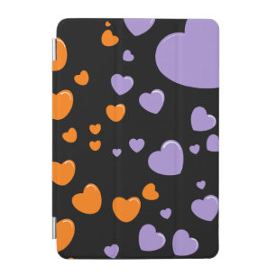 orange and purple hearts polka dots iPad mini cover