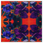Orange and Purple Lilies Fabric