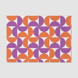 Orange and Purple Mid Century Modern Pattern Tissue Paper