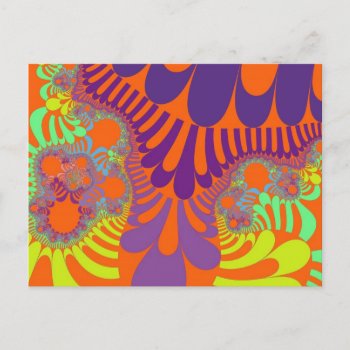 Orange And Purple Mod Postcard by WonderArt at Zazzle
