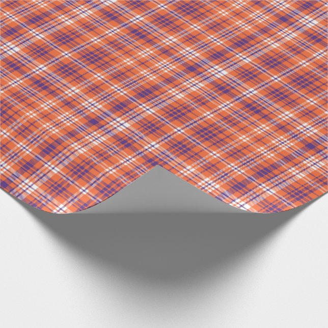 Orange and Purple plaid wrapping paper (Corner)