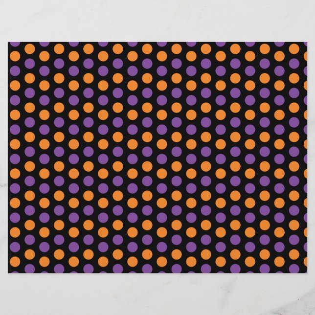 Orange and Purple Poke A Dots Scrapbook paper (Front)