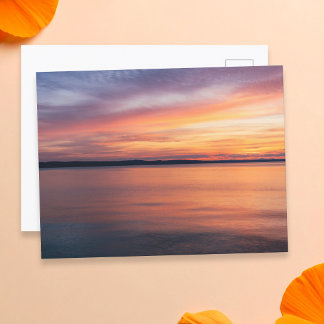 Orange And Purple Sunset Landscape Photograph Postcard