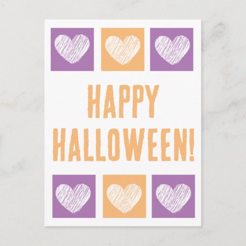 Orange And Purple Typography Happy Halloween  Postcard