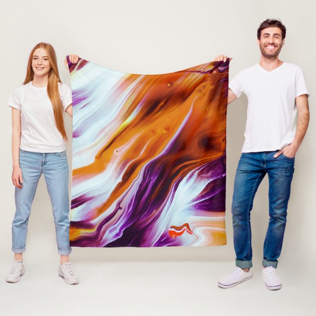 Orange and Purple Valley Fleece Blanket (In Situ)