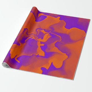 Orange and Purple Waves Wrapping Paper