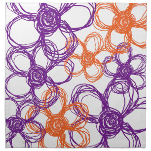 Orange and Purple Wild Flowers Napkin