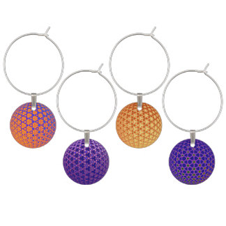 Orange and Purple Wine Charm Set
