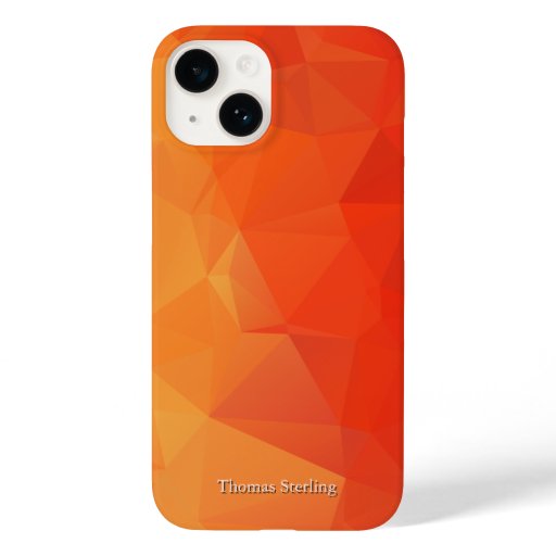 Orange and Red Abstract Geometric with Name Case-Mate iPhone 14 Case