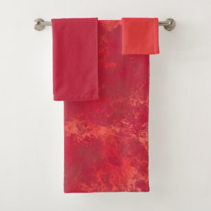 Orange and Red Bath Towel Set