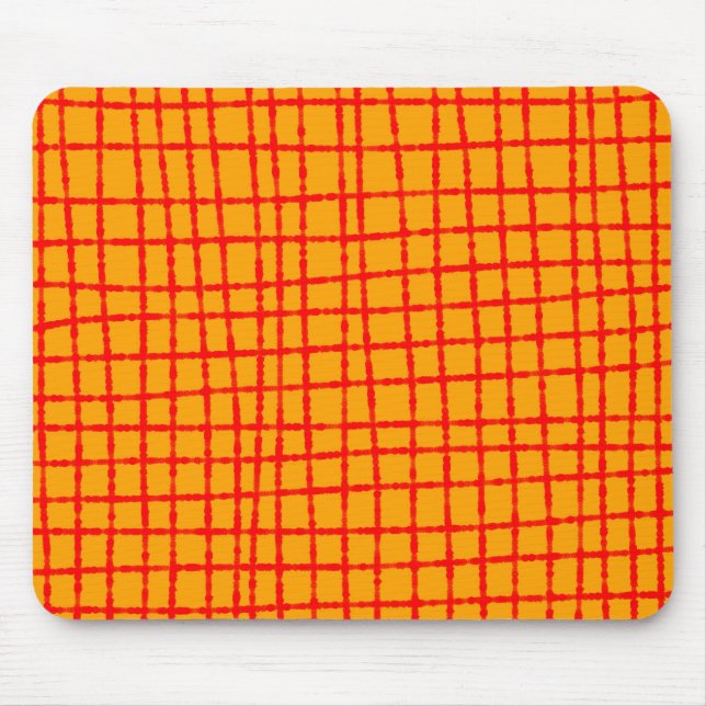 Orange and Red Check Pattern  Stylish Functional  Mouse Pad (Front)