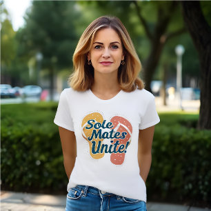 Orange and Red Flip Flops Fun Retro White T-Shirt