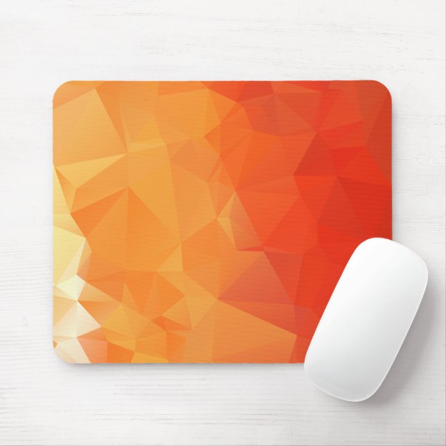 Orange and Red Geometric Pattern Mouse Pad (With Mouse)